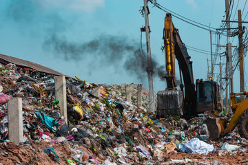 dumping, dirt, compost, heavy metals, mountain, backhoe, rusty, outdoors, seagulls, plant, warming, truck, global, bottle, refuse, sanitary, biohazard, pollution, consumerism, rubbish, machine, indust