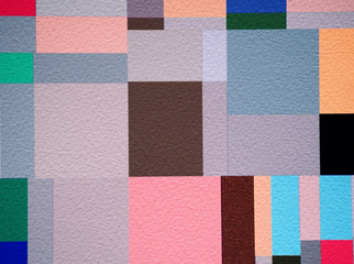 Colorful Square paint on paper texture abstract background.