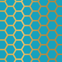 golden bee honeycomb background- vector illustration