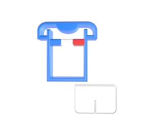 3d illustration of football shirt icon, france