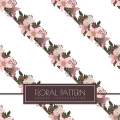 Pink floral background seamless pattern