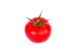 Tomato isolated on white background. Juicy and fresh tomato for ads