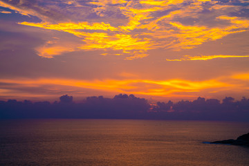 Naklejka na ściany i meble Sea shore sunset sky with cloud