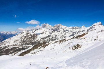 Fototapeta na wymiar Landscape of snow mountain range in Switzerland