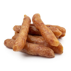 Chinese sausages isolated on white background