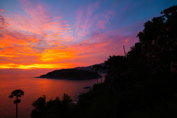 Fototapeta na wymiar Sea shore sunset sky with cloud