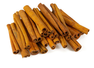 cinnamon sticks isolated on white background