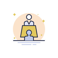 Interview  Outline Filled Vector Icons. Simple illustration.