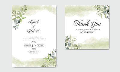Fototapeta na wymiar beautiful floral wedding invitation card