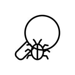Search for the virus icon vector. A thin line sign. Isolated contour symbol illustration