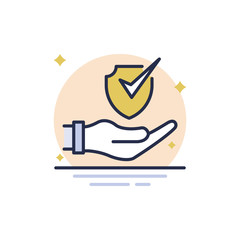 Business Protection Outline Filled Vector Icons. Simple illustration.