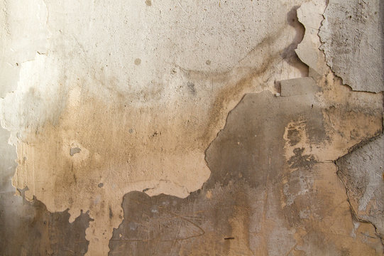 Detail of old wall with distressed paint