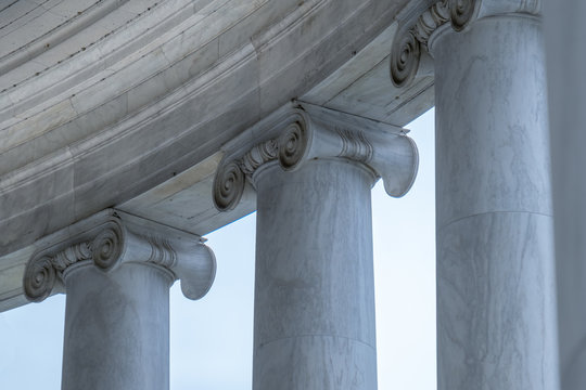 Iconic Marble Columns at Jefferson Memorial Washington DC