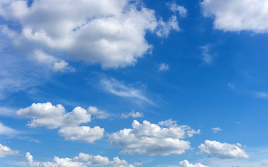 Panorama of perfect sky and many cumulus cloud.