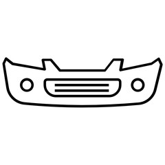 Vehicle Bumper Concept, Car Front End protecting components Vector Icon design