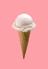 ice cream cone with pink background