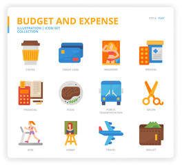 Budget and Expense icon set