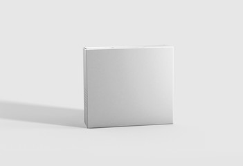 White Product Package Box Mock up on light gray background.3D rendering.