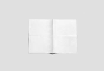 Blank white expanded Newspaper Mock Up isolated on light gray white background.3D rendering. - obrazy, fototapety, plakaty