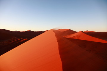 Plakat Huge Red sand dunes in Sossusvlei desert in Namibia in the sunrise