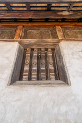 Ancient wooden window in temple