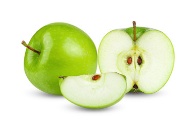 green apple on white background
