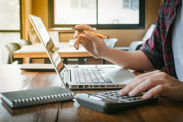 The business man working with accounting in the office