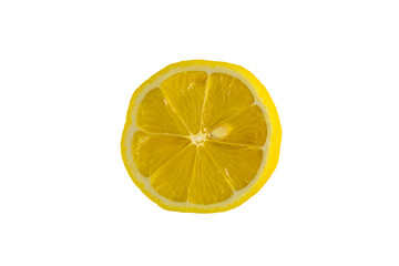 Lemon slice on a white background.