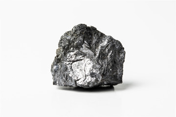 Galena, also called lead glance, is the natural mineral form of lead sulfide - obrazy, fototapety, plakaty