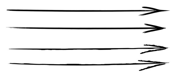 A set of arrows indicating the direction drawn by hand