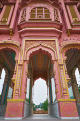 Obraz premium Patrika Gate in Jawahar Circle Garden in Pink City - Jaipur, India. Indian Architecture