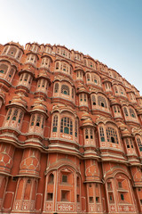 Fototapeta na wymiar Hawa Mahal or Palace of Winds - medieval palace with 953 windows in Jaipur, India. Architecture of India