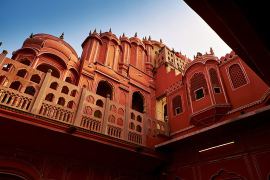 Hawa Mahal or Palace of Winds - medieval palace with 953 windows in Jaipur, India. Hawa Mahal
