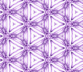 Purple triangular seamless pattern. Hand drawn wat