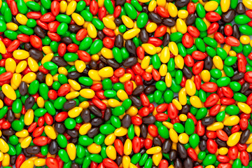 Top view of colored candy.