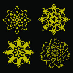 Mandala luxury design with black background