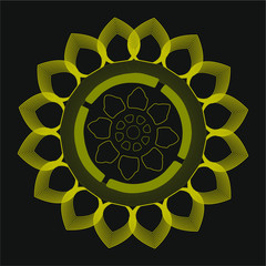 Mandala luxury design with black background