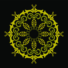 Mandala luxury design with black background