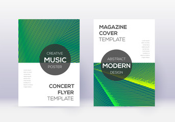 Modern cover design template set. Green abstract l