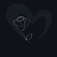 Beautiful Heart Line Art Vector Illustration