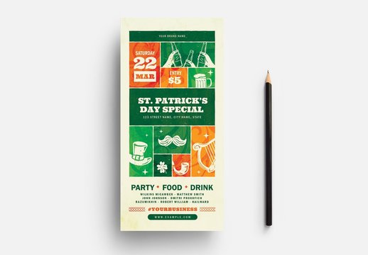 St. Patrick's Day Flyer Layout with Celtic Elements