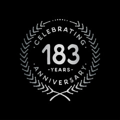 183 years design template. 183rd vector and illustration.