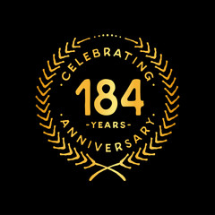 184 years design template. 184th vector and illustration.