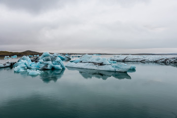 Kry lodowe z lodowca, Islandia błękit