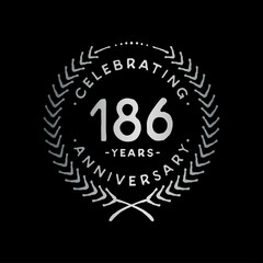 Fototapeta premium 186 years design template. 186th vector and illustration.