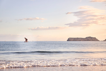 Fototapeta premium View of a beach at dawn in northern Spain.