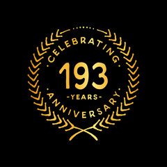193 years design template. 193rd vector and illustration.