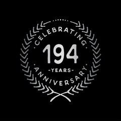 194 years design template. 194th vector and illustration.