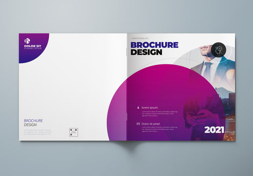 Square Report Cover Layout Set with Gradient Circle Elements