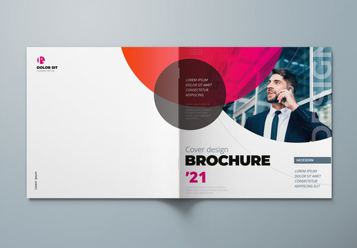 Square Report Cover Layout Set with Colorful Circle Elements